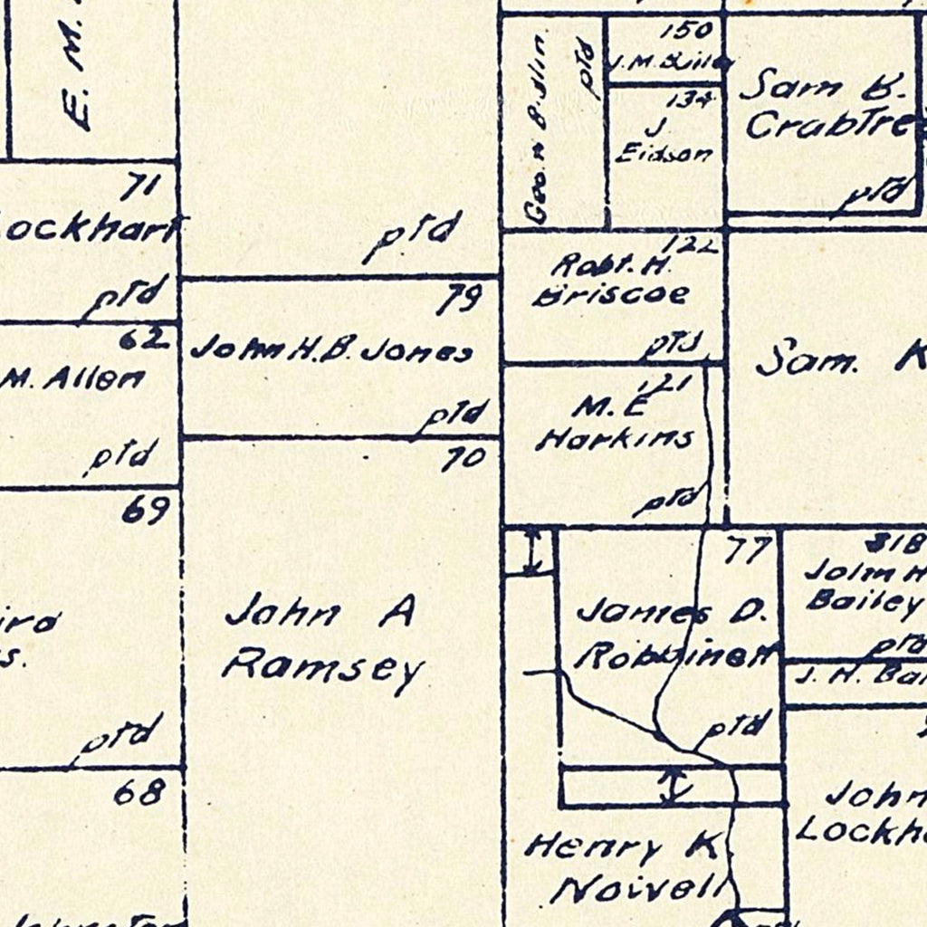Vintage Map of Rockwall County, Texas 1890