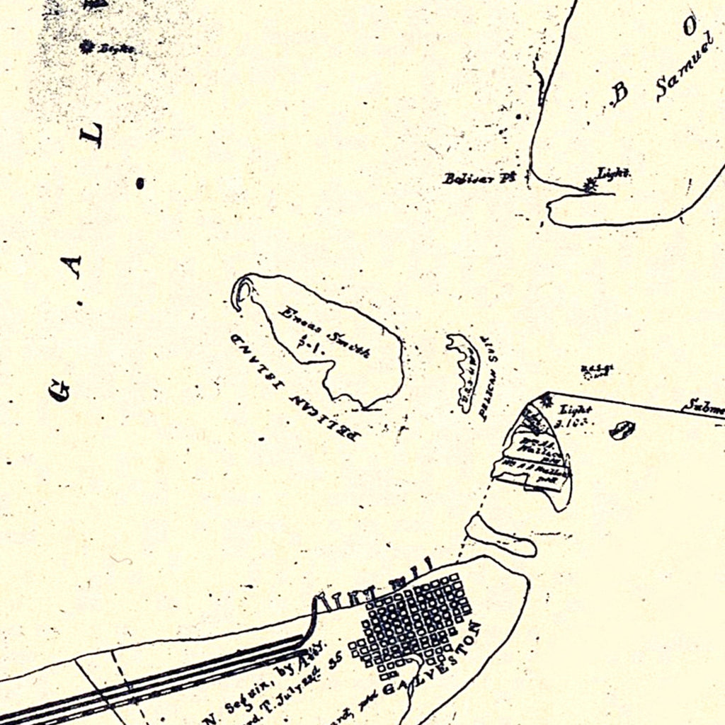 Vintage Map of Galveston County, Texas 1899