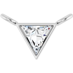 Platinum 1/8 CT Natural Diamond Bezel-Set Necklace Center