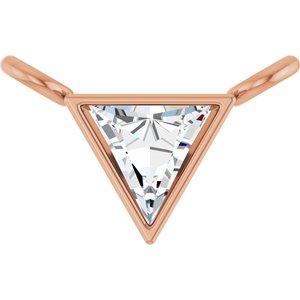 14K Rose 1/8 CT Natural Diamond Bezel-Set Necklace Center