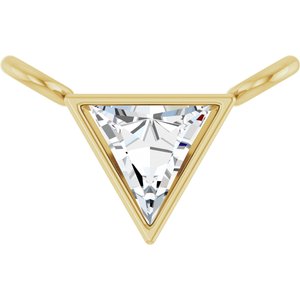 14K Yellow 1/8 CT Natural Diamond Bezel-Set Necklace Center