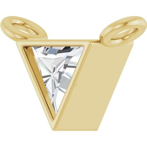 14K Yellow 1/8 CT Natural Diamond Bezel-Set Necklace Center