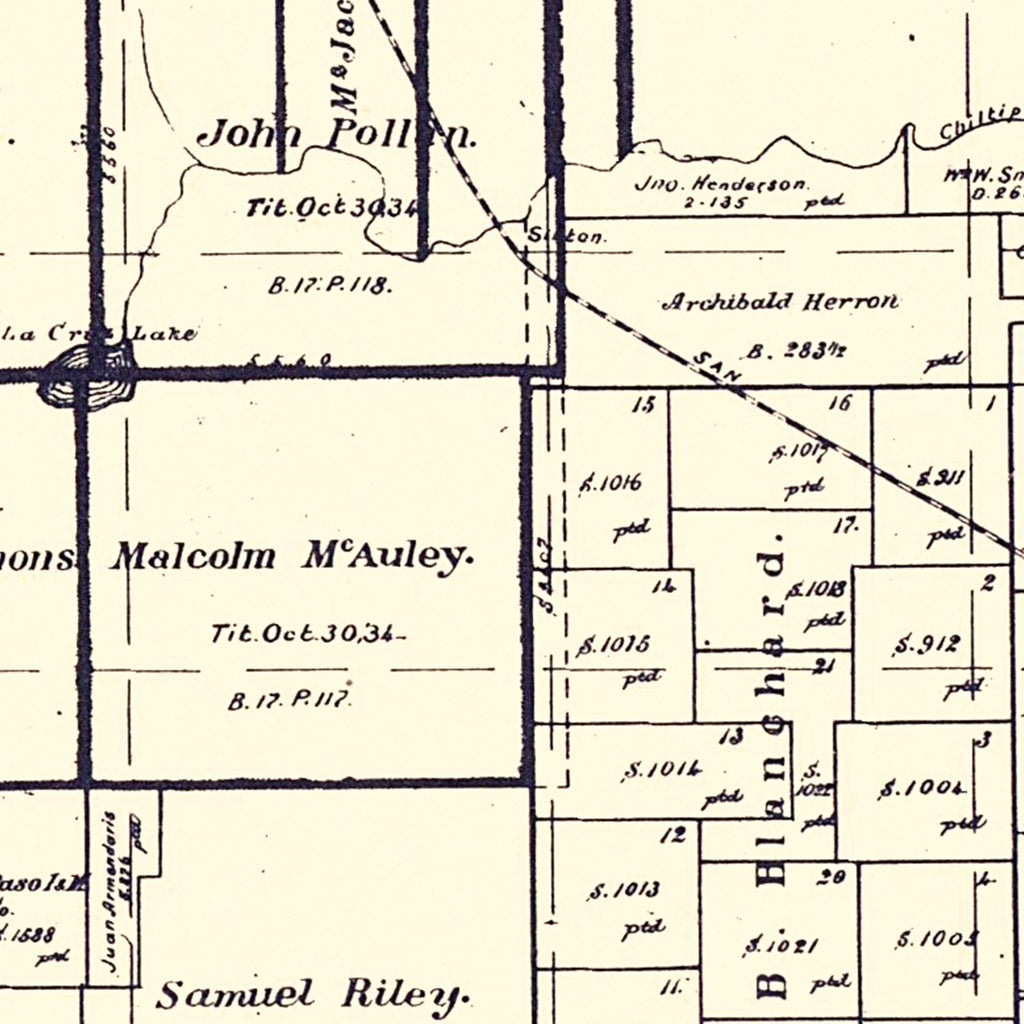 Vintage Map of San Patricio County, Texas 1896