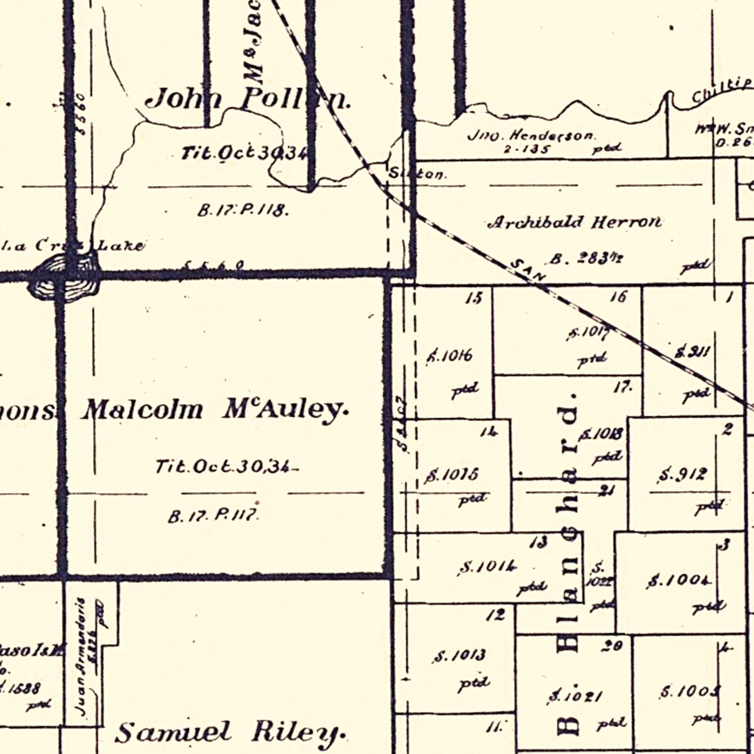 Vintage Map of San Patricio County, Texas 1896