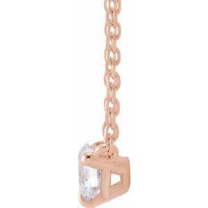 14K Rose Gold 1/5 CTW Natural Diamond Solitaire 16-18" Necklace