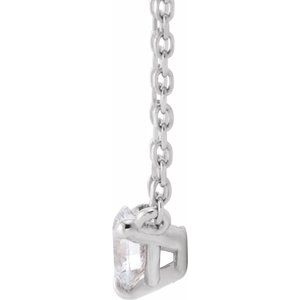 Sterling Silver 1/5 CTW Natural Diamond Solitaire 16-18" Necklace