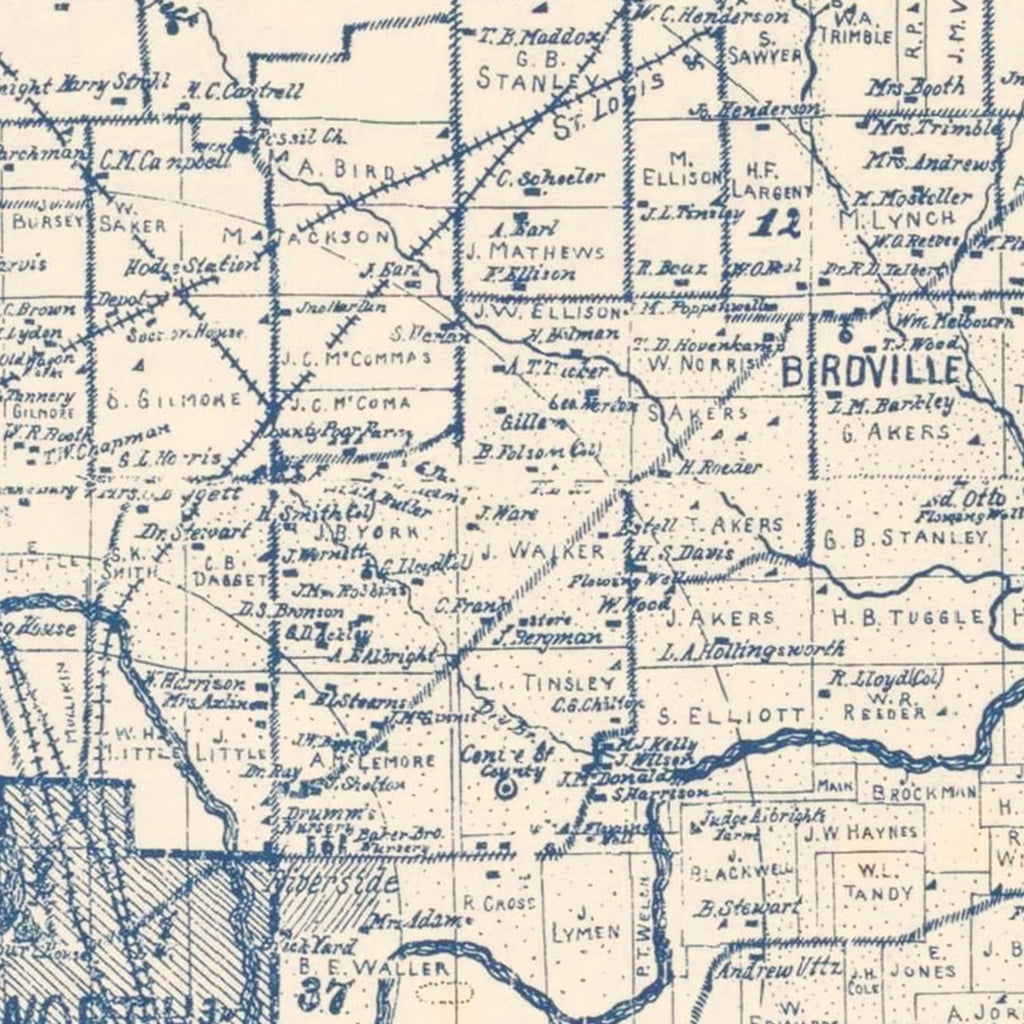 Vintage Map of Tarrant County, Texas 1895