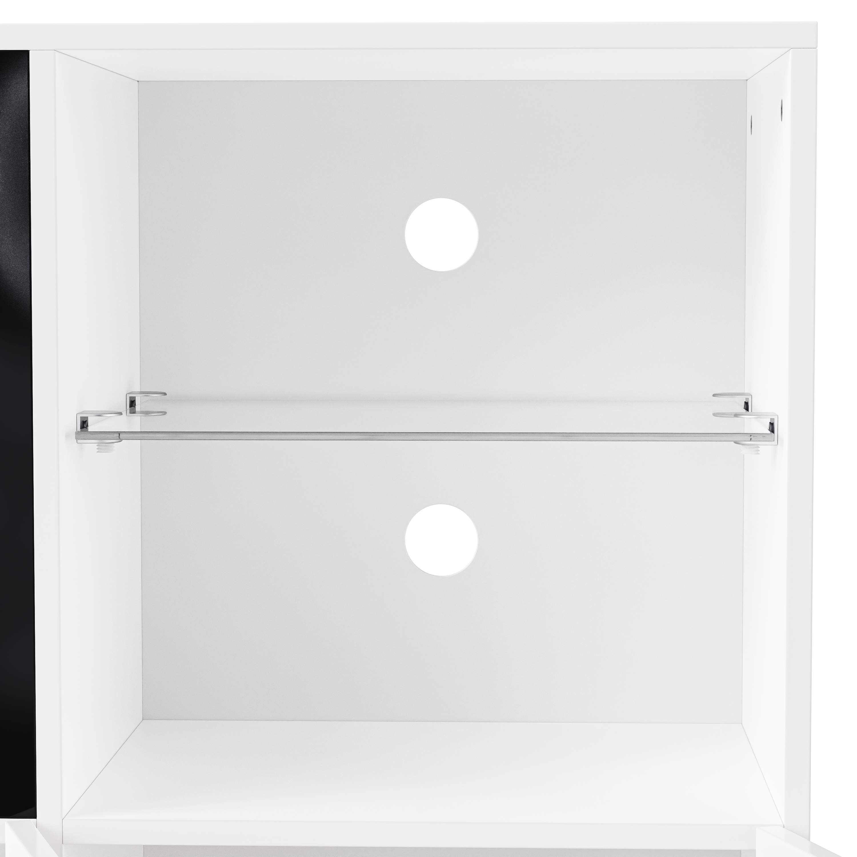 ON-TREND High Gloss TV Stand with LED Lights, Modern Sideboard with Large Storage Cabinet, Media Console with Tempered Glass Shelves for TVs up to 75', Living Room, White, 67'Wx13.7'D