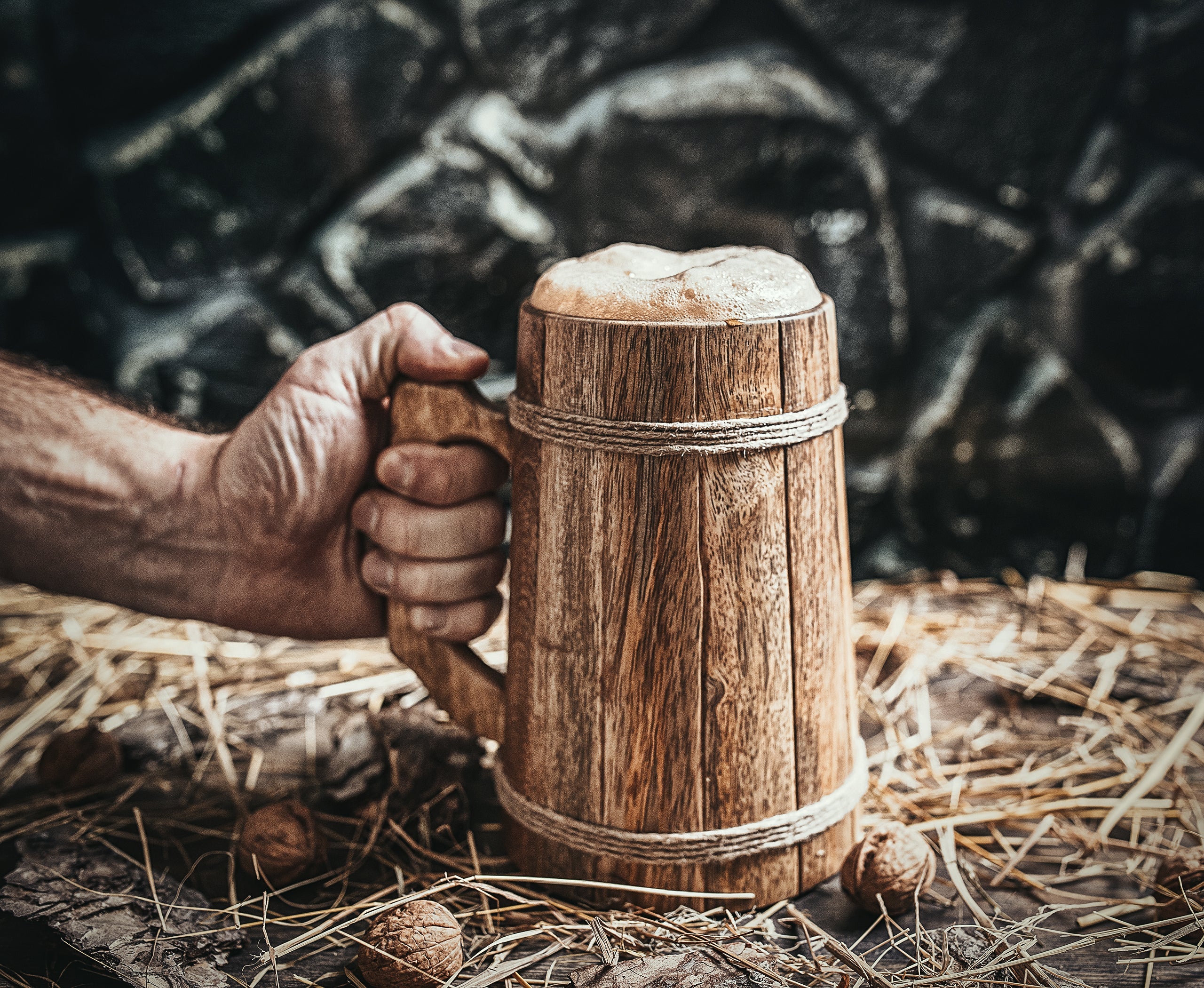 Viking Wooden Tankard – Handcrafted Mango Wood Beer Mug