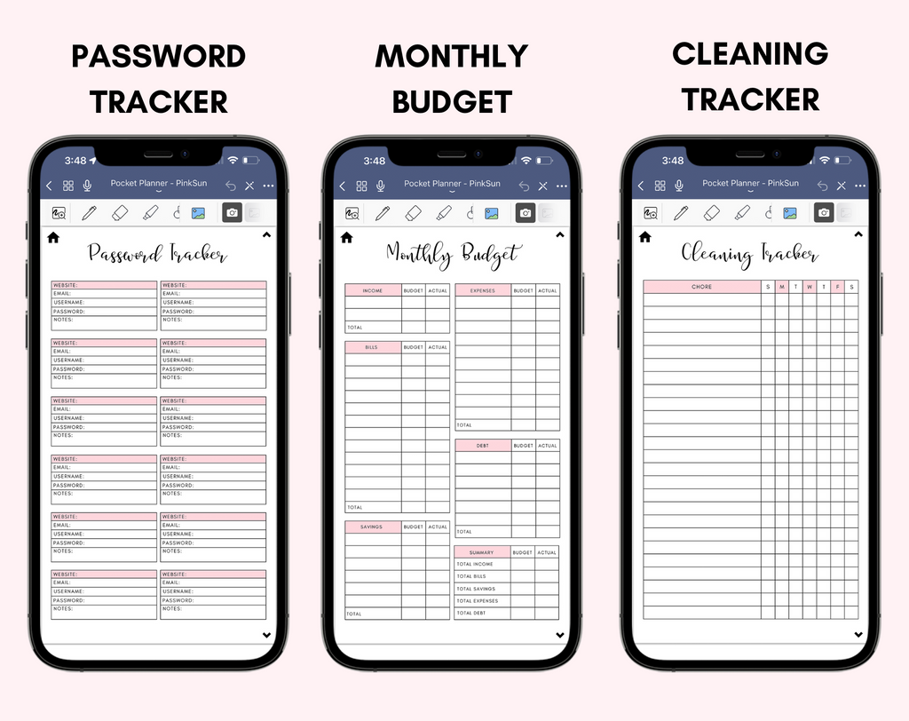 Digital Phone Planner Bundle