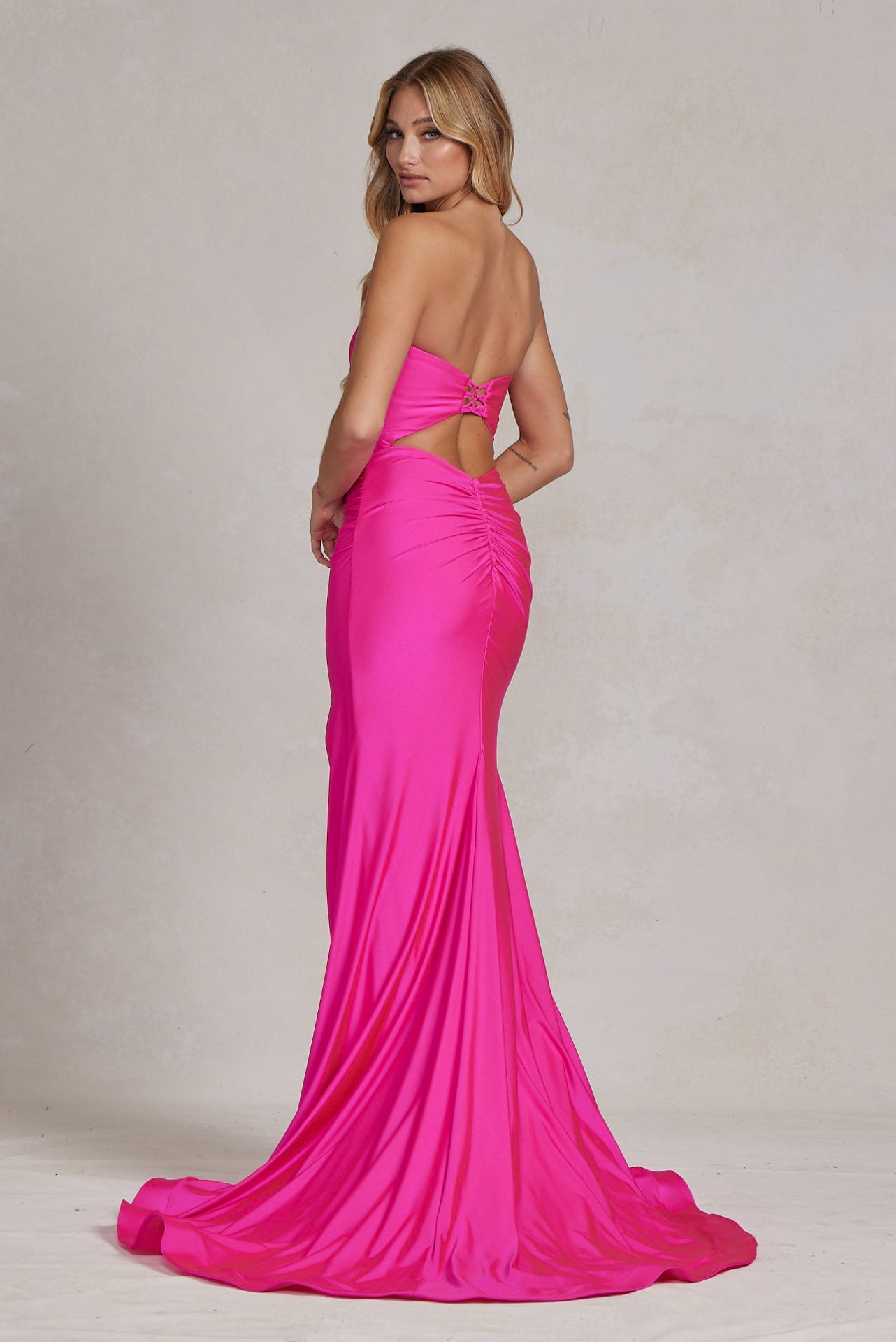 Strapless Solid Prom Sheath Dress w/ Sweetheart Neckline & Eye-Catching Leg Slit NXT1139