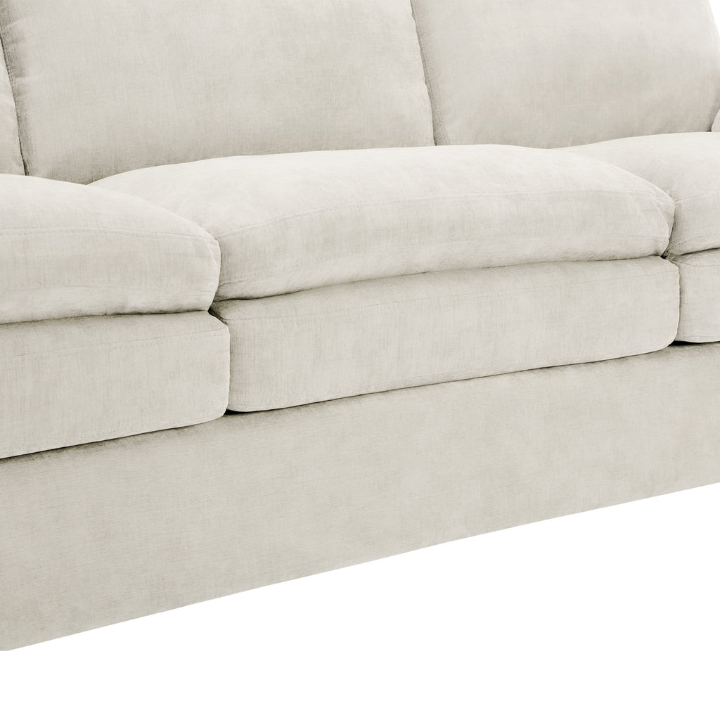 Cozy Upholstered Loveseat Sofa with Double Cushion Design in Beige Chenille, 68.1'