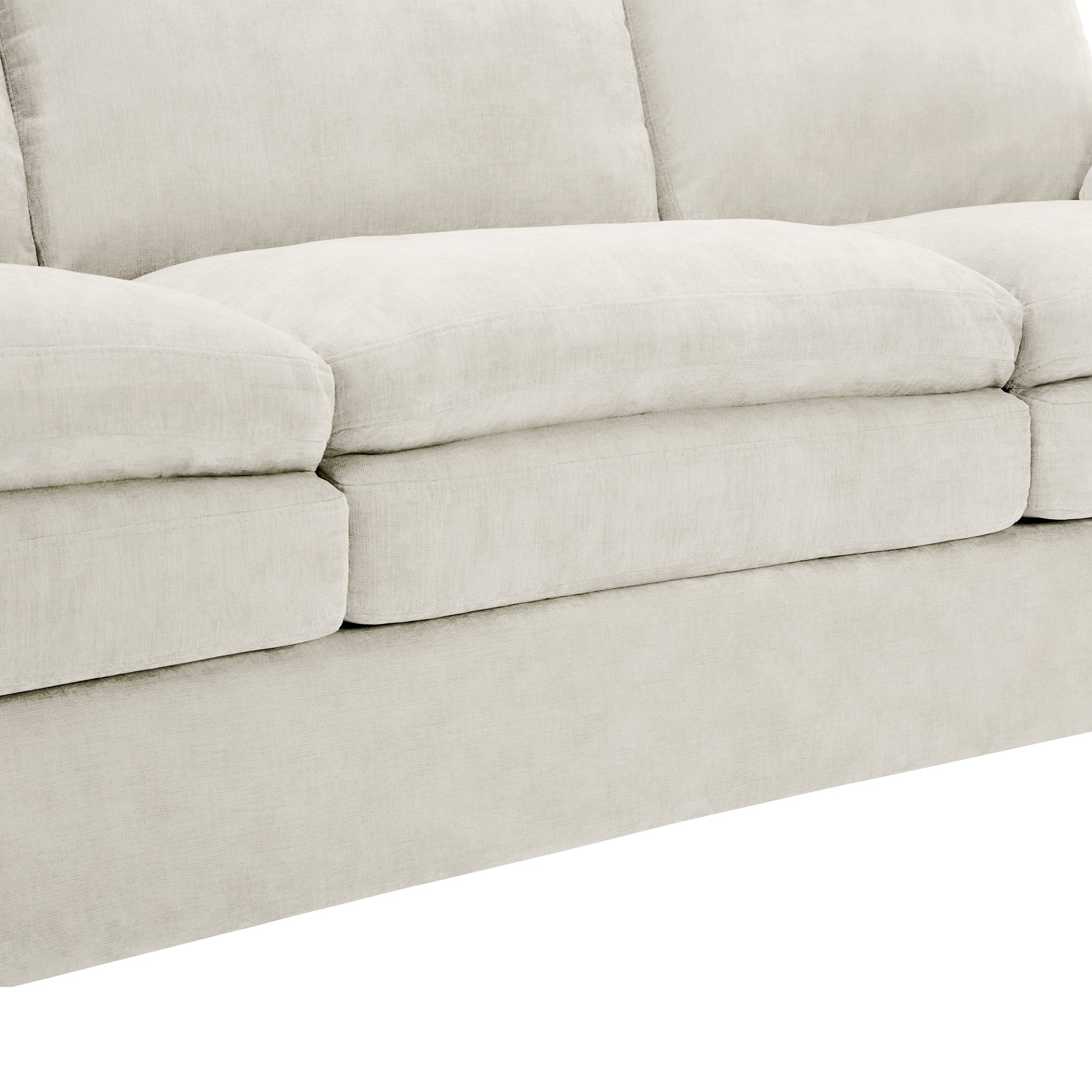 Cozy Upholstered Loveseat Sofa with Double Cushion Design in Beige Chenille, 68.1'