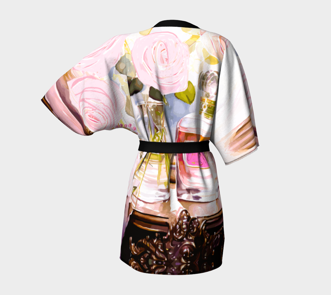 Pink Parfume Silky Knit Kimono Robe