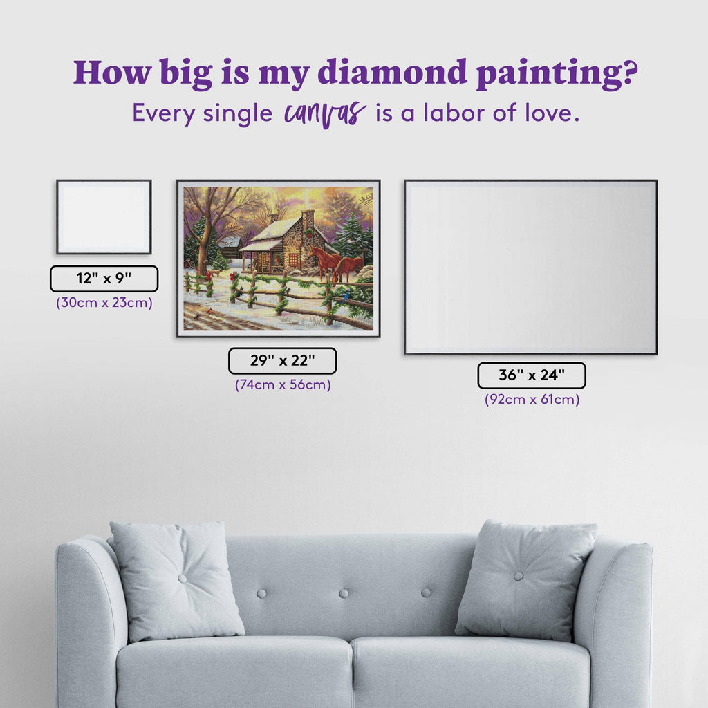 Diamond Art Club – Marianne’s Winter Hideaway Diamond Painting (Square Drill, 29" x 22")
