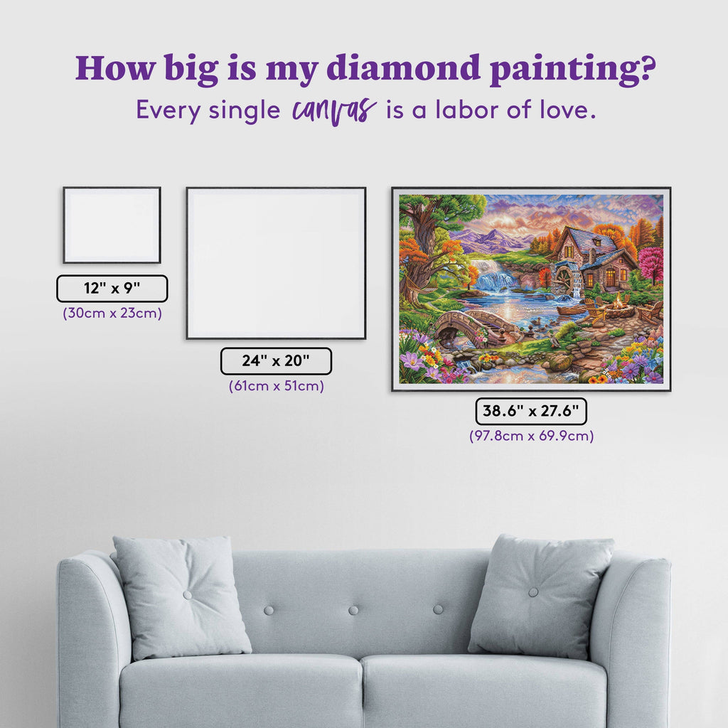 Diamond Art Club – Mill Pond Sanctuary Diamond Painting (Square Drill, 38.5" x 27.6")