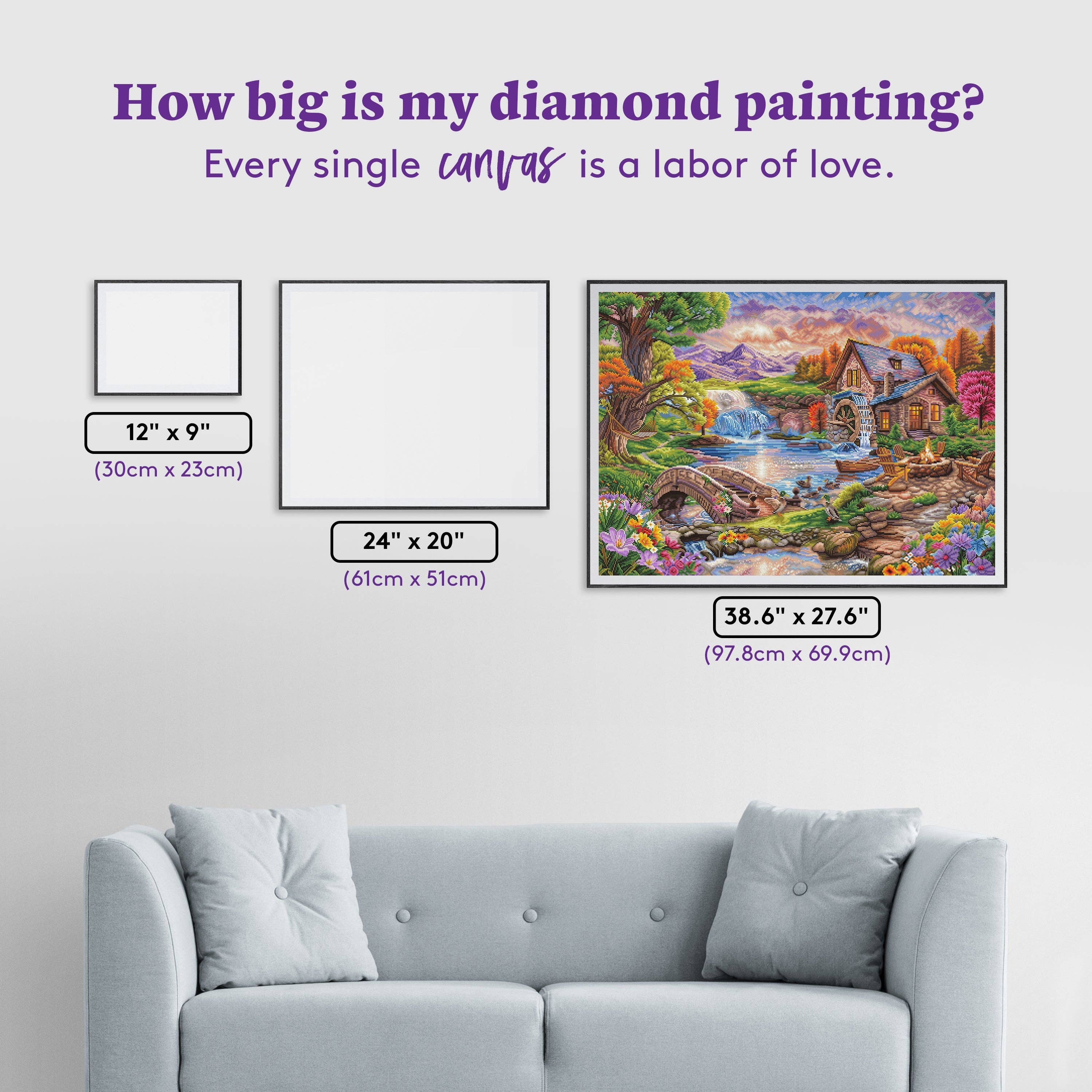 Diamond Art Club – Mill Pond Sanctuary Diamond Painting (Square Drill, 38.5" x 27.6")
