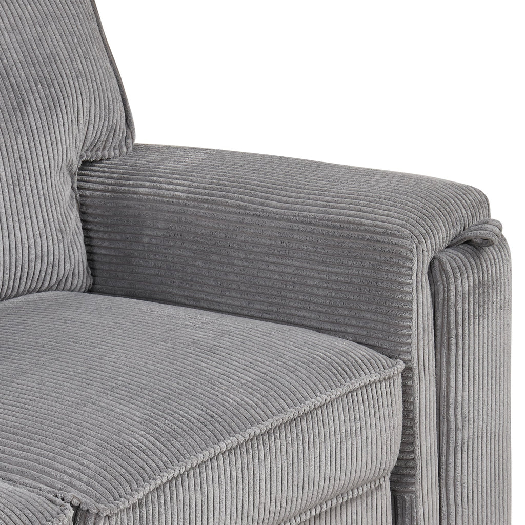 U_STYLE Upholstery Sleeper Sectional Sofa with Storage Bags and 2 cup holders  on Arms
