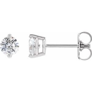 14K White Gold 1/8 CTW Natural Diamond 2-Prong Stud Earrings