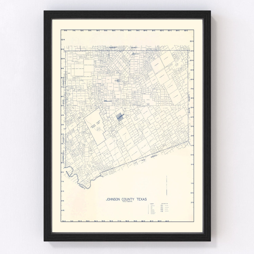 Vintage Map of Johnson County, Texas 1899