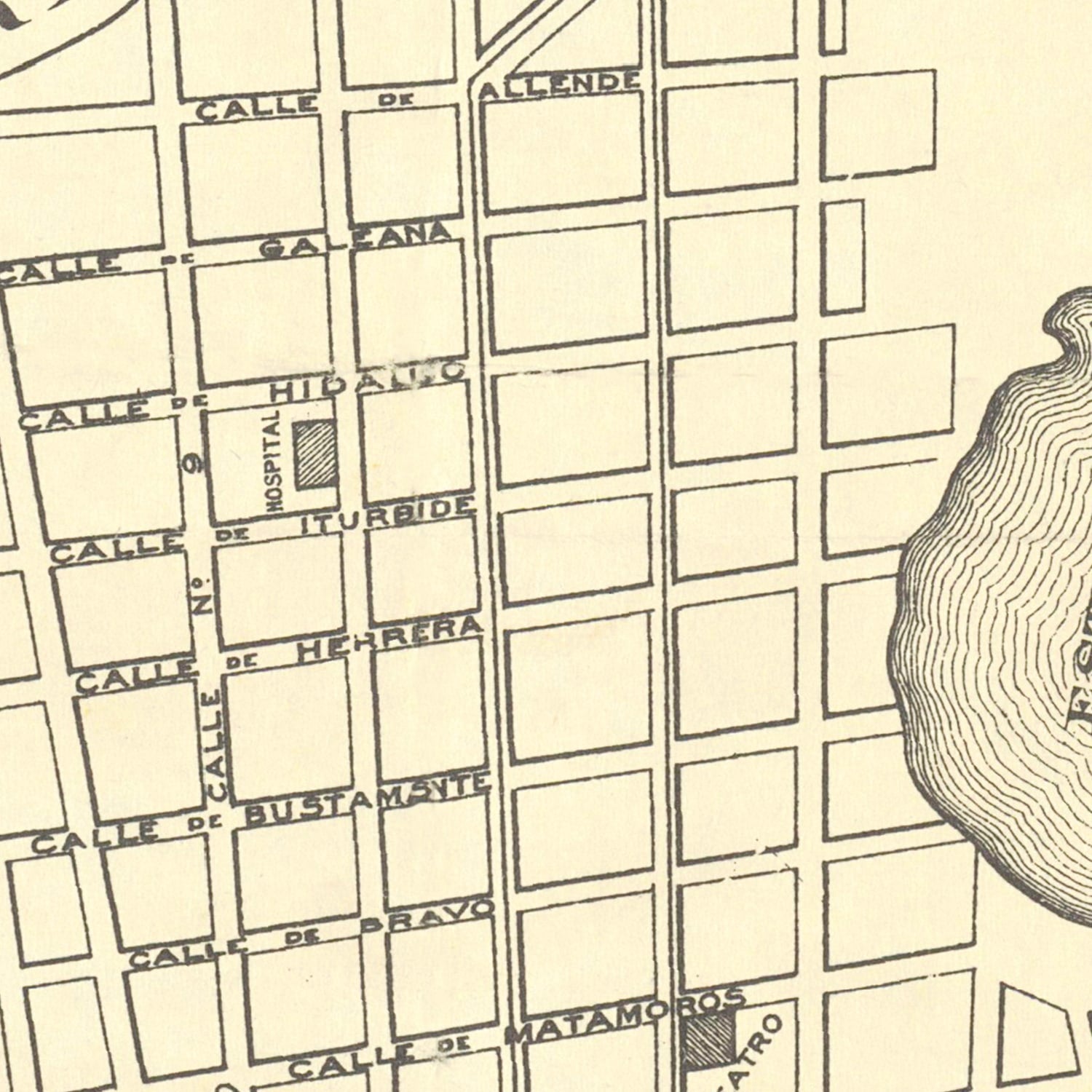 Vintage Map of Brownsville, Texas 1890