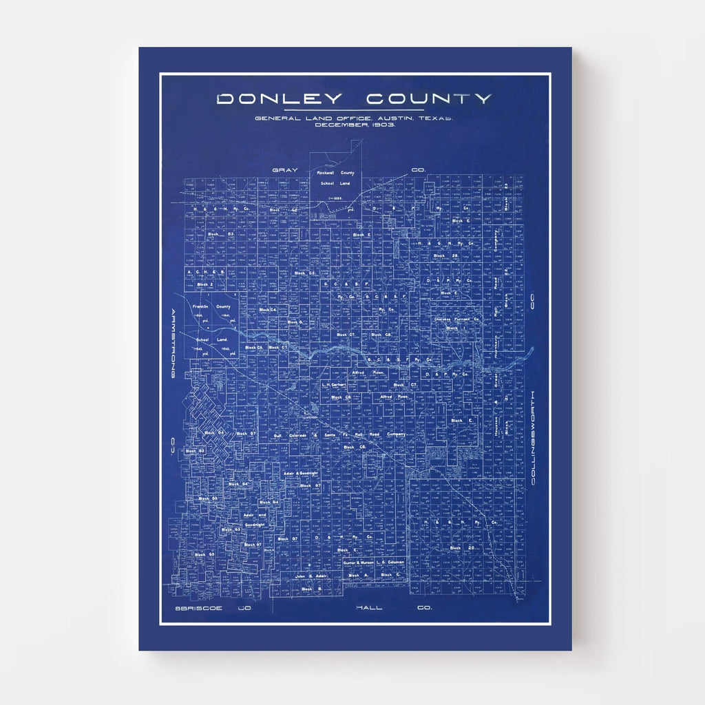 Vintage Map of Donley County, Texas 1904
