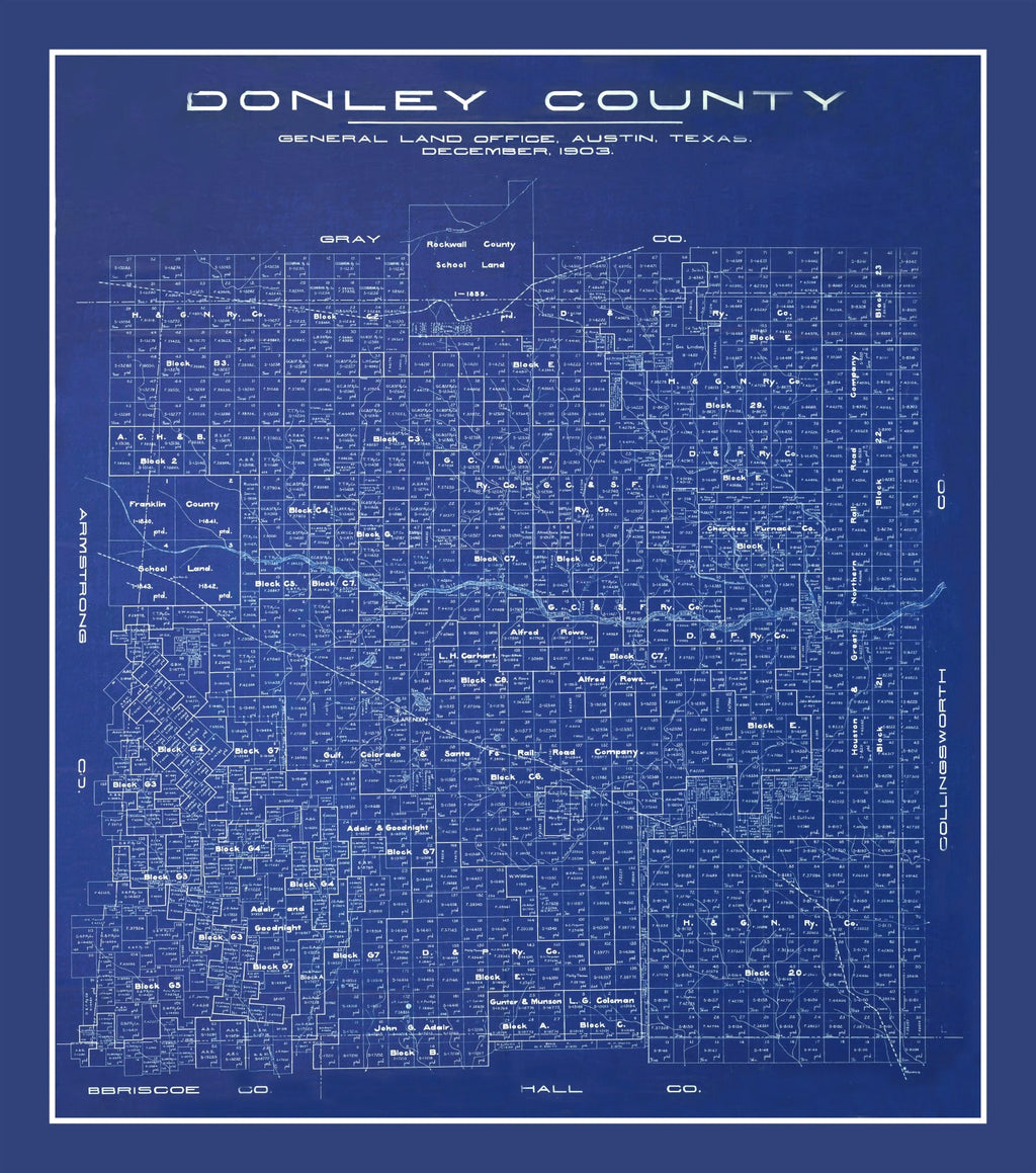 Vintage Map of Donley County, Texas 1904