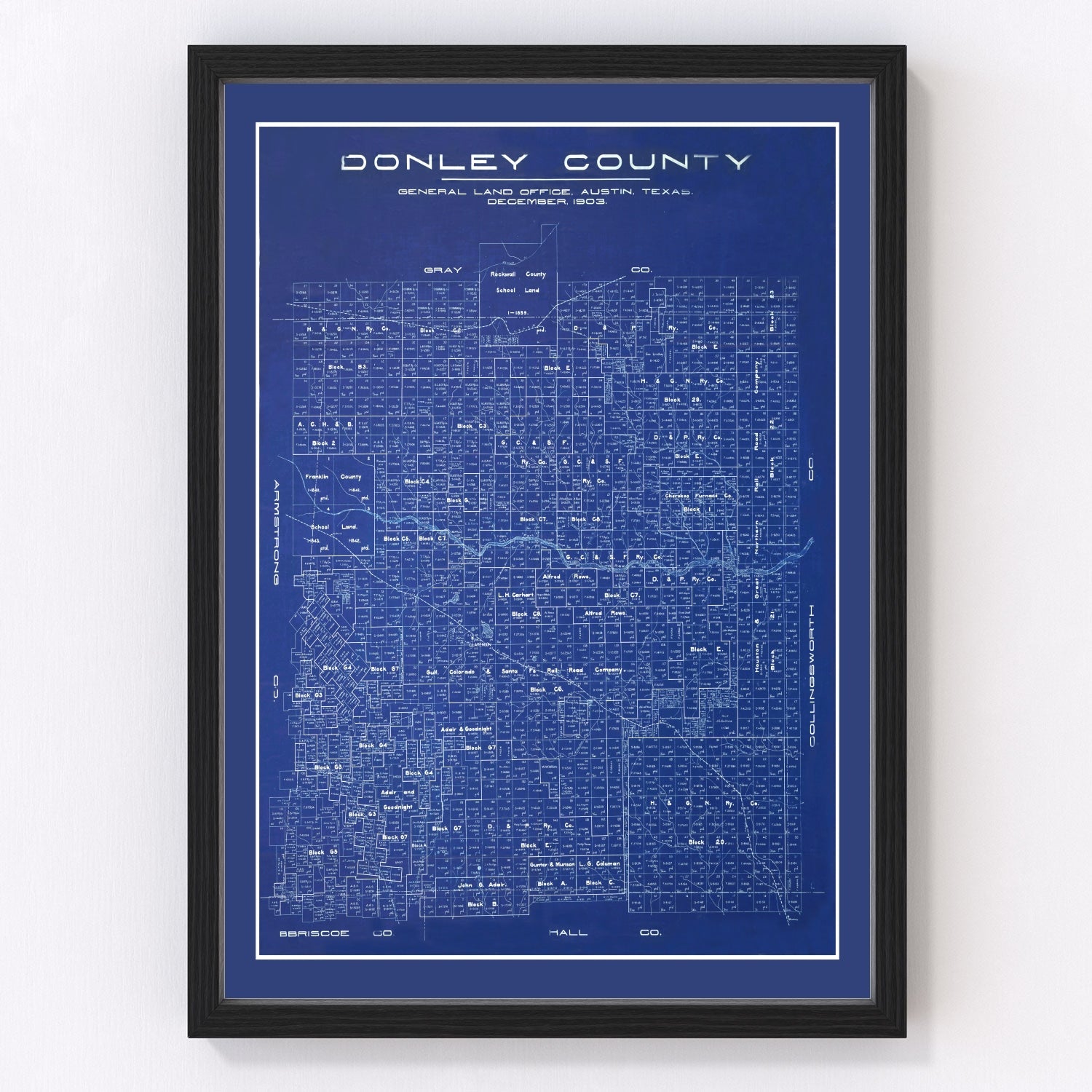 Vintage Map of Donley County, Texas 1904