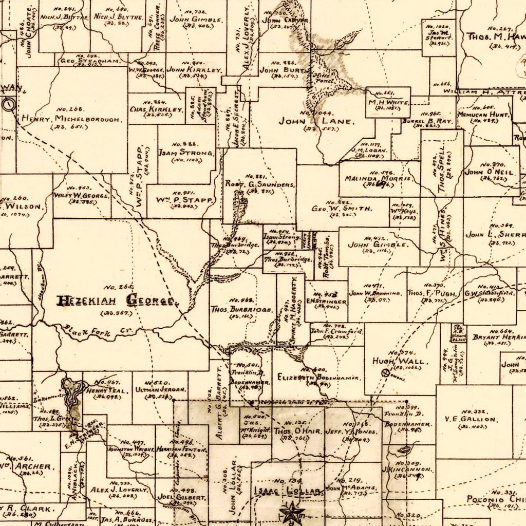 Vintage Map of Smith County, Texas 1905