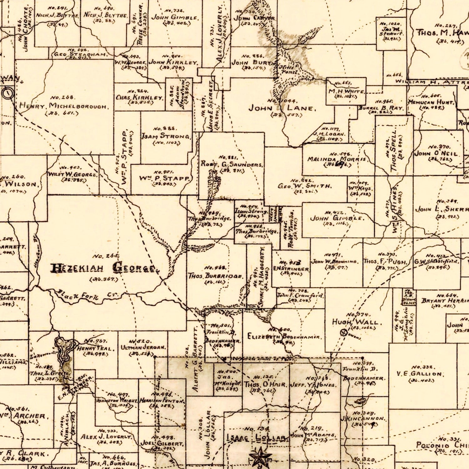 Vintage Map of Smith County, Texas 1905