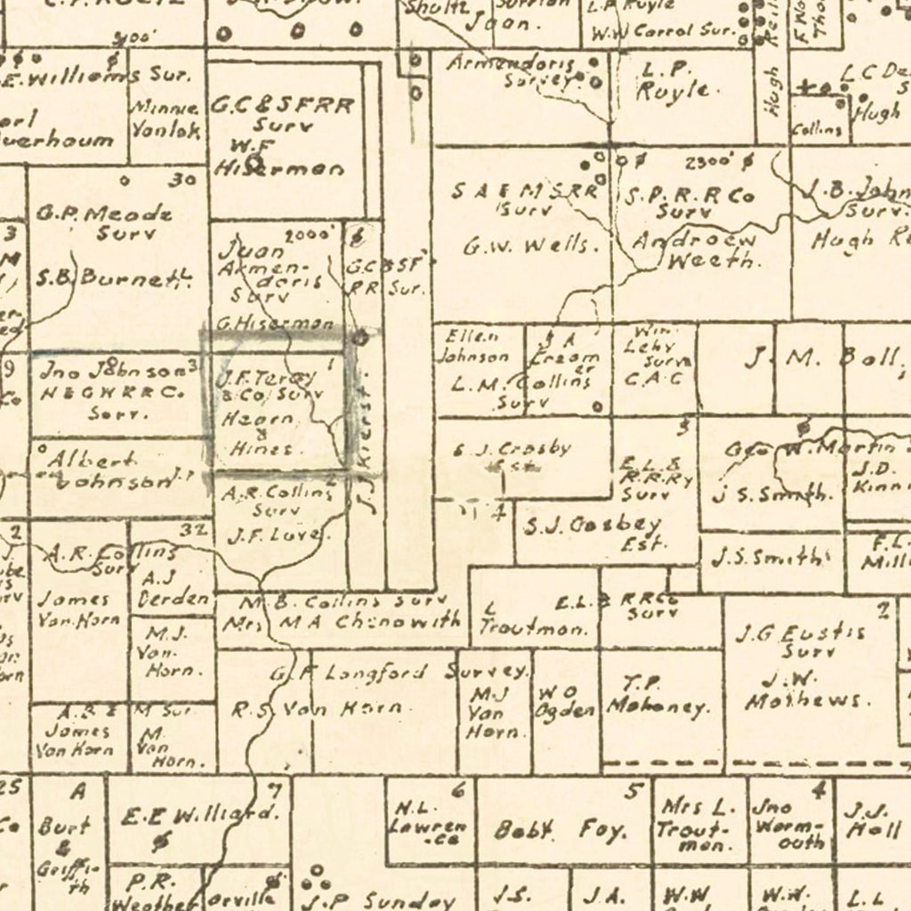 Vintage Map of Wichita County, Texas 1918
