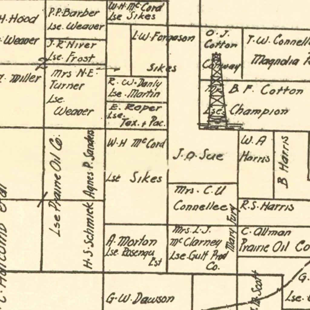 Vintage Map of Ranger, Texas 1918