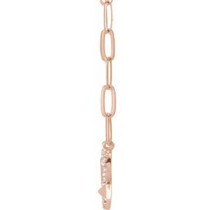 14K Rose Gold 1/8 CTW Natural Diamond Heart & Arrow 16" Necklace