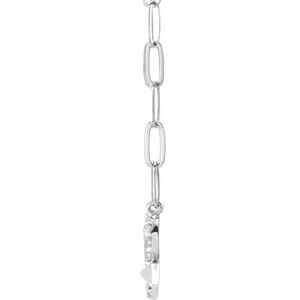 Sterling Silver 1/8 CTW Natural Diamond Heart & Arrow 16" Necklace