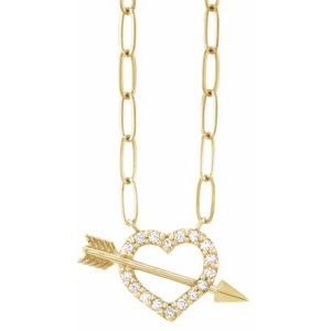 Accented Heart & Arrow Necklace