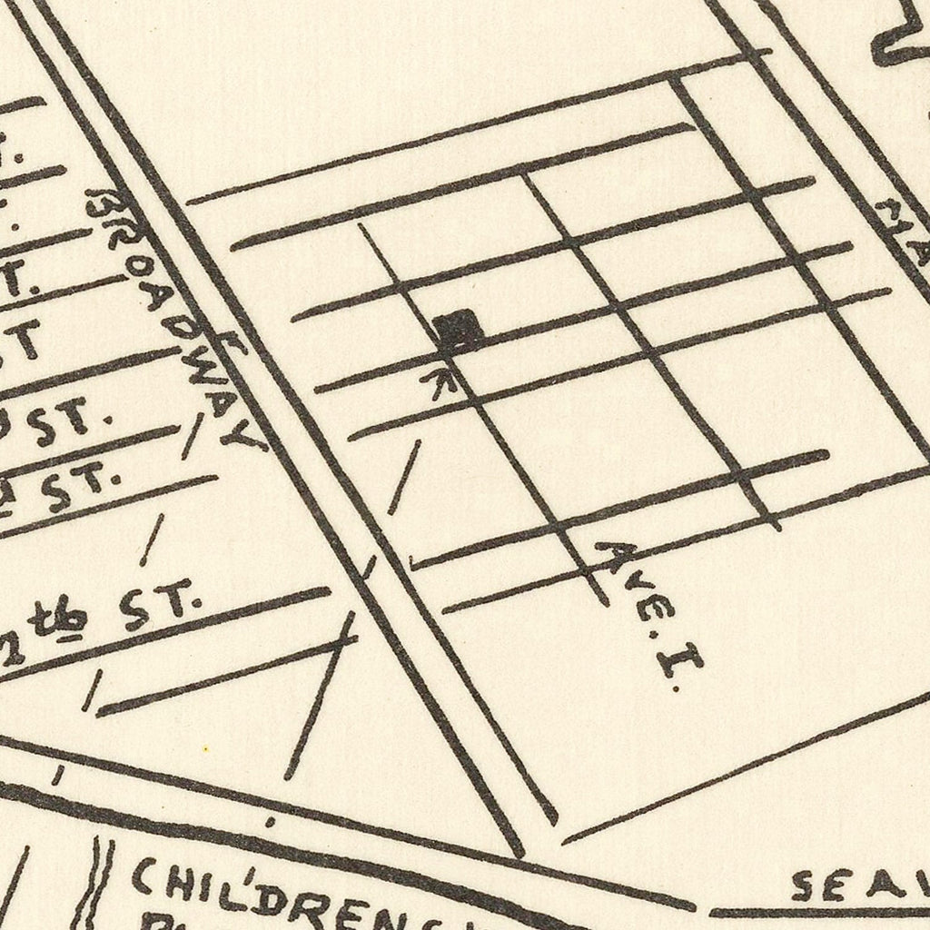 Vintage Map of Galveston, Texas 1922