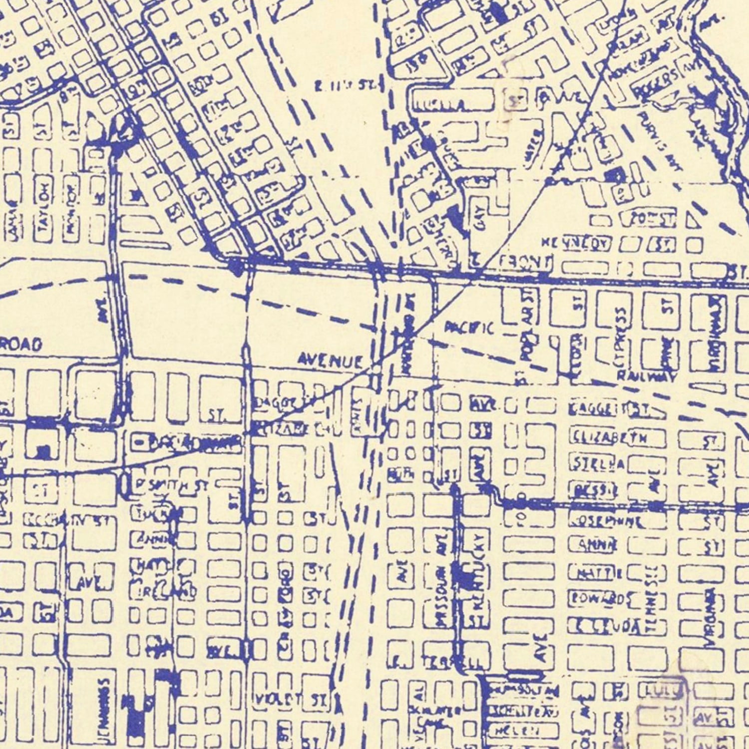 Vintage Map of Fort Worth, Texas 1917