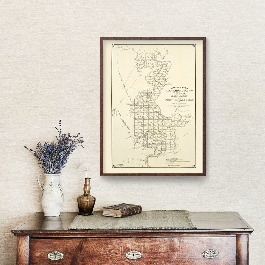 Vintage Map of Val Verde County, Texas 1913