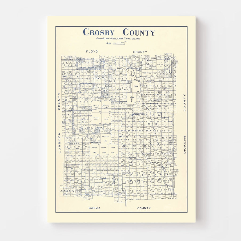 Vintage Map of Crosby County, Texas 1927