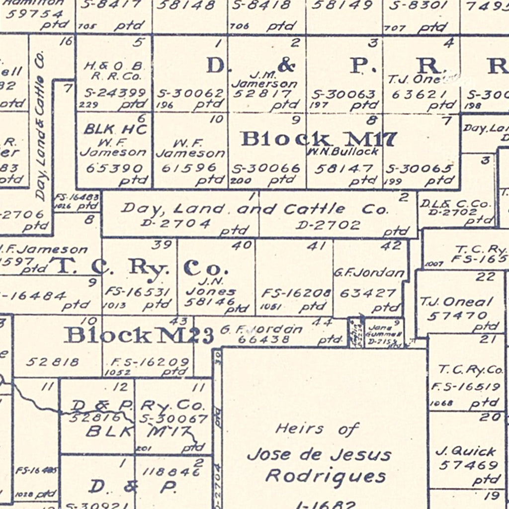 Vintage Map of Hutchinson County, Texas 1922