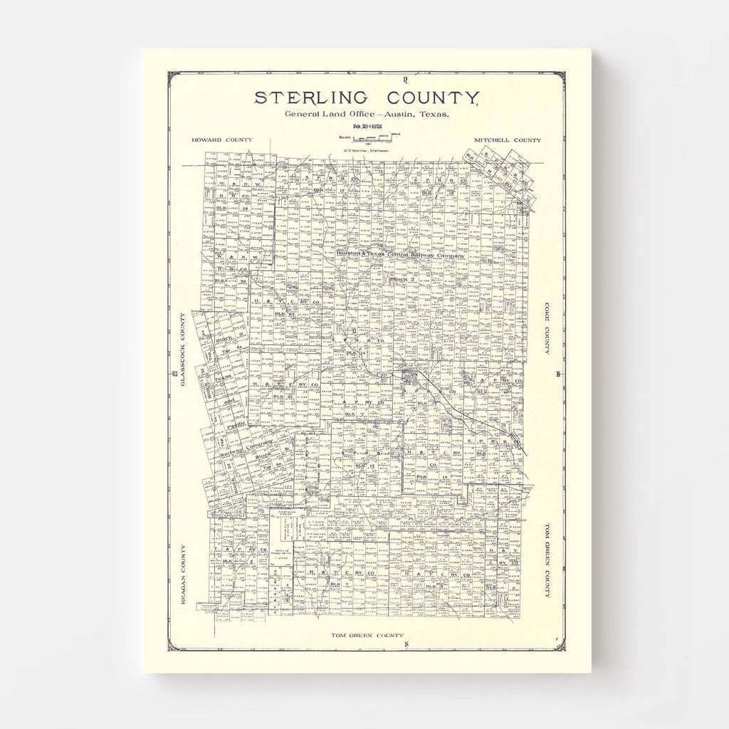 Vintage Map of Sterling County, Texas 1926
