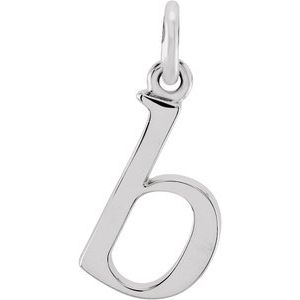 Sterling Silver Lowercase Initial b 16" Necklace