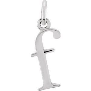 Sterling Silver Lowercase Initial f Charm/Pendant