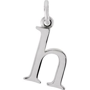 Sterling Silver Lowercase Initial h 16" Necklace