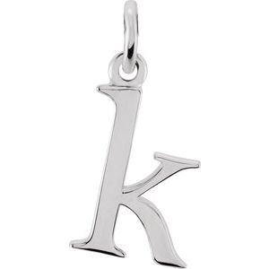 Sterling Silver Lowercase Initial k Charm/Pendant