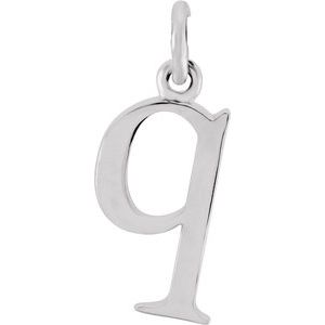 Sterling Silver Lowercase Initial q Charm/Pendant