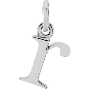 Sterling Silver Lowercase Initial r 16" Necklace