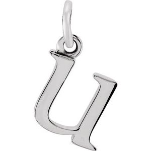 Sterling Silver Lowercase Initial u Charm/Pendant