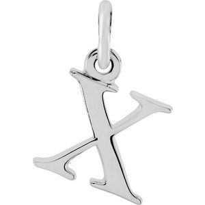Sterling Silver Lowercase Initial x 16" Necklace