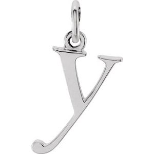 Sterling Silver Lowercase Initial y Charm/Pendant